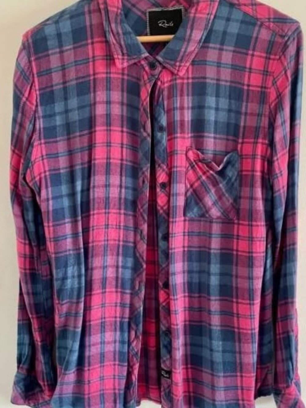 Rails Pink and Blue Casual Button Down